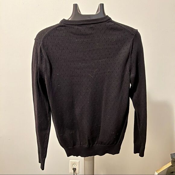 Michael Kors Black Perforated Men’s Crewneck Sweater Size Small - Picture 2 of 6